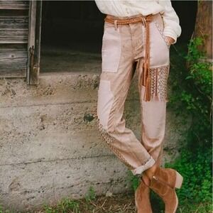 Pilcro The Camp Wanderer Artisan Patchwork Cottagecore Pants Boho Cropped 27